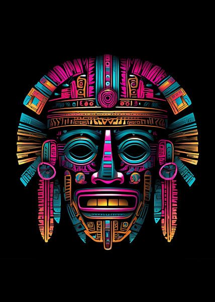 Aztekenmaske Digitale Kunst von BRZ999