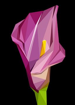Abstracte paarse tulp Laagpolig van Yoga Art 15