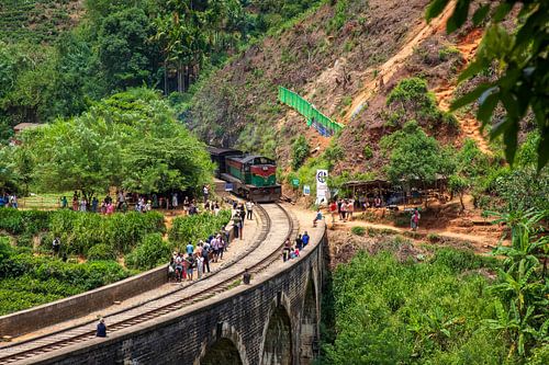 De Trein over de beroemde brug van Ella. Nine Arch Bridge van Ton Tolboom