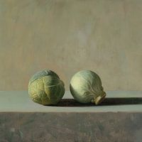 Groenteschilderij | Serene Cabbage Duo (gezien bij vtwonen)