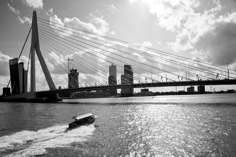 Erasmusbrücke mit dem Wassertaxi von Pieter van Roijen