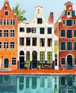Amsterdamer Grachtenhaus Illustration