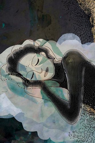 Abstract Portret van Dromerige Vrouw