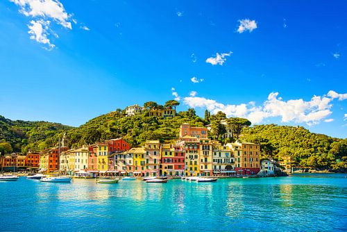 Portofino Dorfansicht. Ligurien, Italien