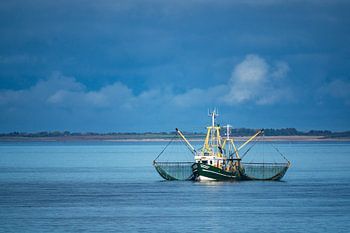 Krabbenkutter auf der Nordsee vor der Insel Föhr