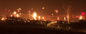 Vuurwerk tijdens Oud en Nieuw 2014-2015 in Simpelveld