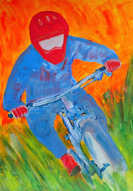 Acrylgemälde eines BMX-Fahrers von JBJart Justyna Jaszke