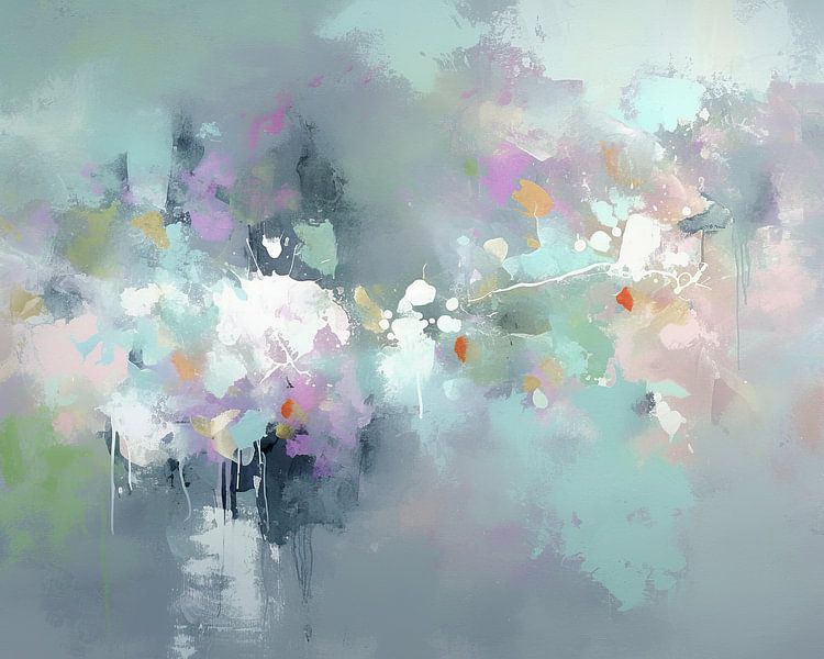 Pastel Abstract | Dreamy Haze van Abstract Schilderij