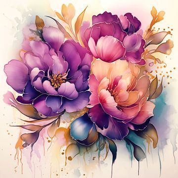 fleurs aquarelles sur Virgil Quinn - Decorative Arts