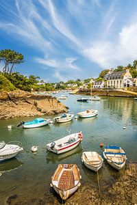 Die Hafenbucht von Doëlan, Clohars-Carnoët, Bretagne