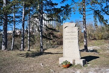 Ein Blick auf das Denkmal, das an die Schlacht der Bauern v' m am 15. Mai 1525 erinnert. von Andreas Völkel