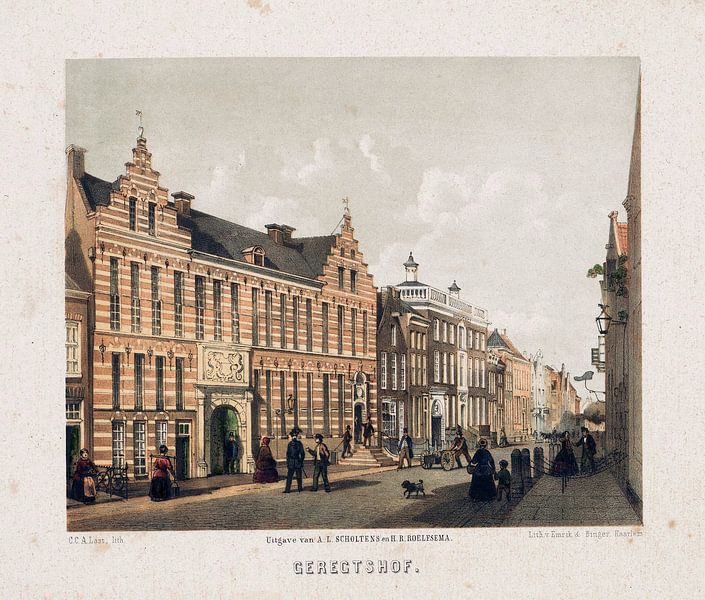 Carel Christiaan Antony Last, View of the Groningen Court of Justice, after 1857 - 1869 by Atelier Liesjes