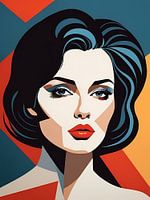 Pop Art Vrouwenportret Abstract Geometrische Kunst