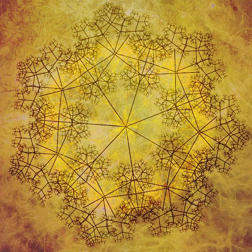 Mandala chic, or et ocre sur Rietje Bulthuis