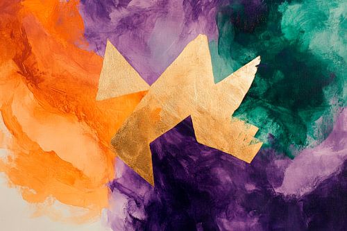 Abstracte kleuren met gouden accenten