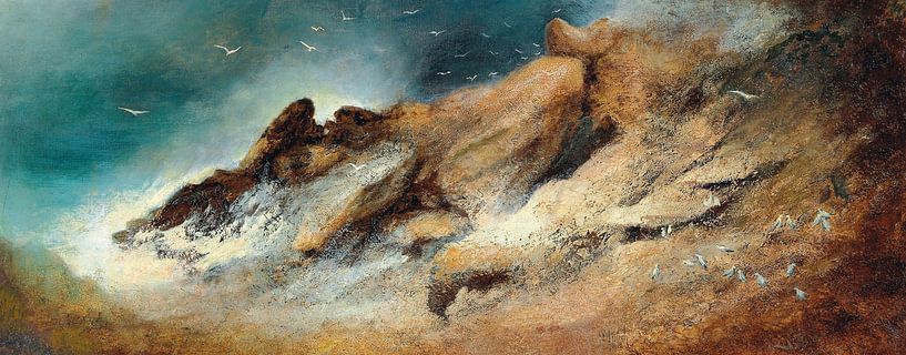 Karl Wilhelm Diefenbach, Möwen in einer stürmischen Bucht, 1912 von Atelier Liesjes