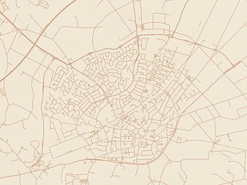 Terracotta-Stil Karte von Haaksbergen von Map Art Studio