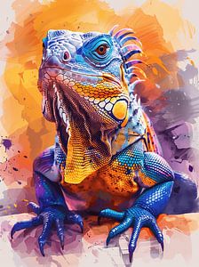 Kleurrijk Iguana 2 van Studio Ypie