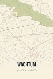 Carte ancienne de Wachtum (Drenthe) sur Affiches de lieux