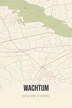 Vintage landkaart van Wachtum (Drenthe) van Rezona