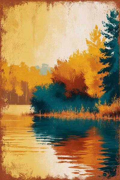 Bunter See in Herbstfarben von Imperial Art House