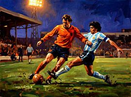 Ölgemälde: Niederlande gegen Argentinien