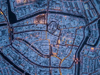 Sneek under the snow – the town from above