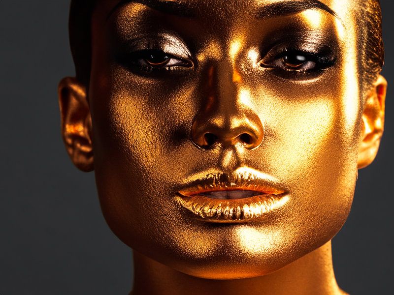 Woman in Gold Colour by Mustafa Kurnaz