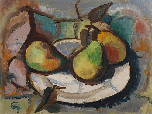 Karl Hofer, Peren op een porseleinen bord, circa 1930