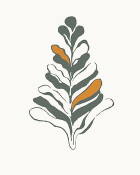 Abstrakte Blume in warmen Erdtönen – moderne minimalistische Kunst