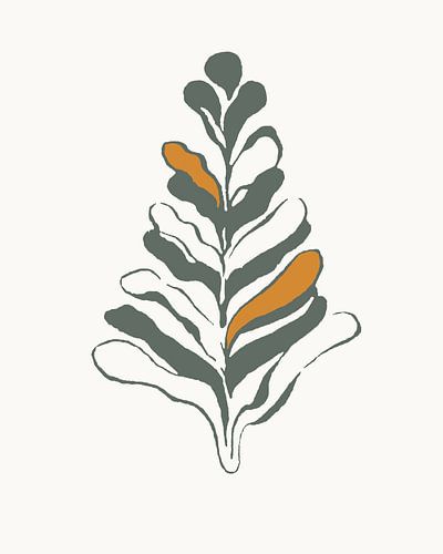 Abstract flower in warm earth tones – modern minimalist art by Olga Markens