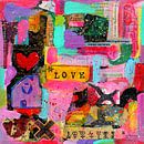 Collage kunstwerk "I love my messy life" van Ina Wuite thumbnail