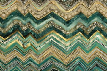 Groene Chevron Patronen van Whale & Sons