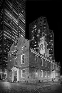 BOSTON Old State House at Night | Monochrome sur Melanie Viola