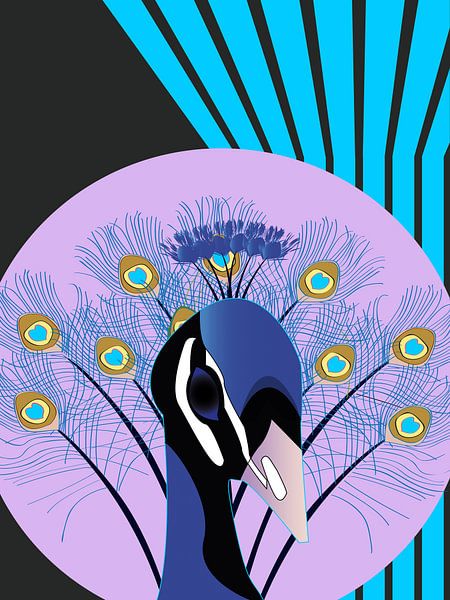 Vintage Pfau von Mad Dog Art