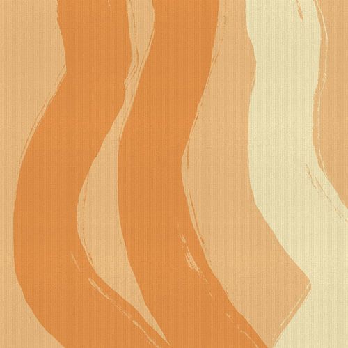 Rustig abstract schilderij in warme gele retro kleuren