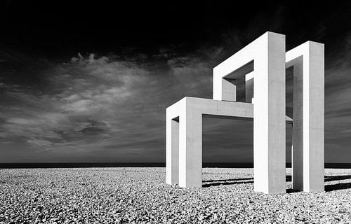 Sculpture on the beach of Le Havre, France