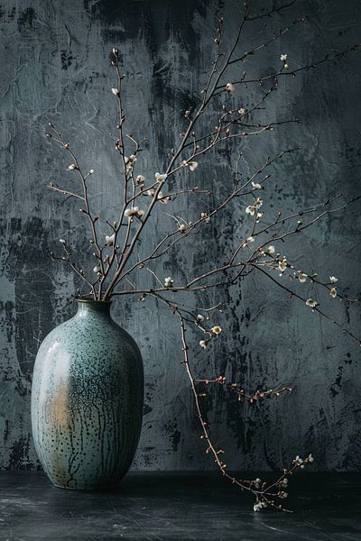 Still Life with Branches in Ceramic Vase by Art & Soul Creations