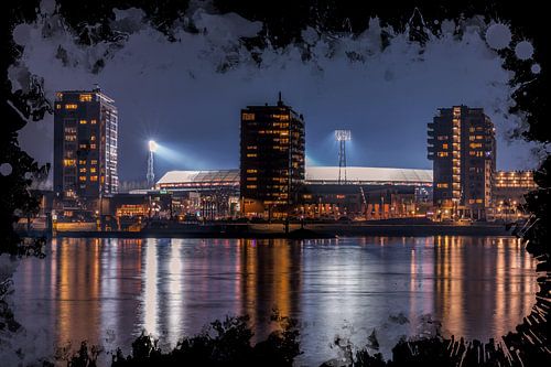 Feijenoord ART Rotterdam Stadion "De Kuip" Nachtbeeld