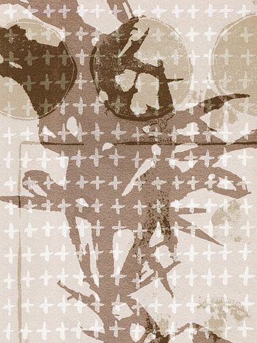 Abstracte natuur met gelaagde patronen in neutraal beige en bruin