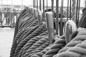 Ship ropes on board