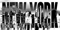 New York Brooklyn Bridge Skyline black white