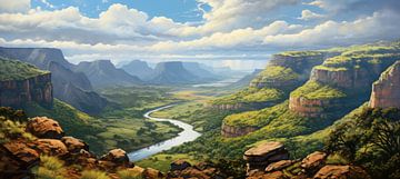 Paysage de l'Afrique du Sud sur Peinture Abstraite