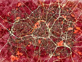 Karte von Lille im stil 'Amber Autumn' von Maporia