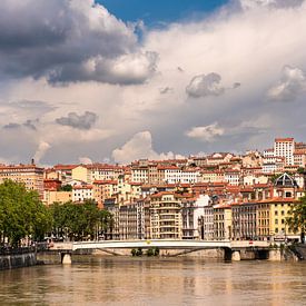Old town and Saone in Lyon France by Dieter Walther