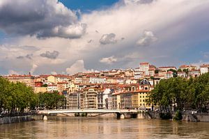 Vieille ville et Saône à Lyon France sur Dieter Walther