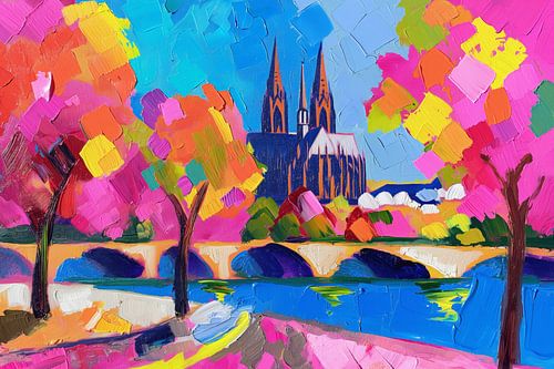 Colourful abstract Cologne by ARTemberaubend