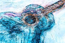 Abstracte gitaar in blauwe tinten van Imperial Art House