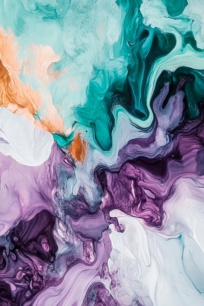 Colourful acrylic painting in soft tones by Poster Art Shop