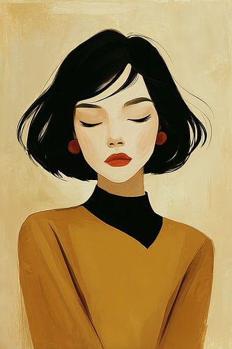 Minimalist Portrait in Ochre no. 3